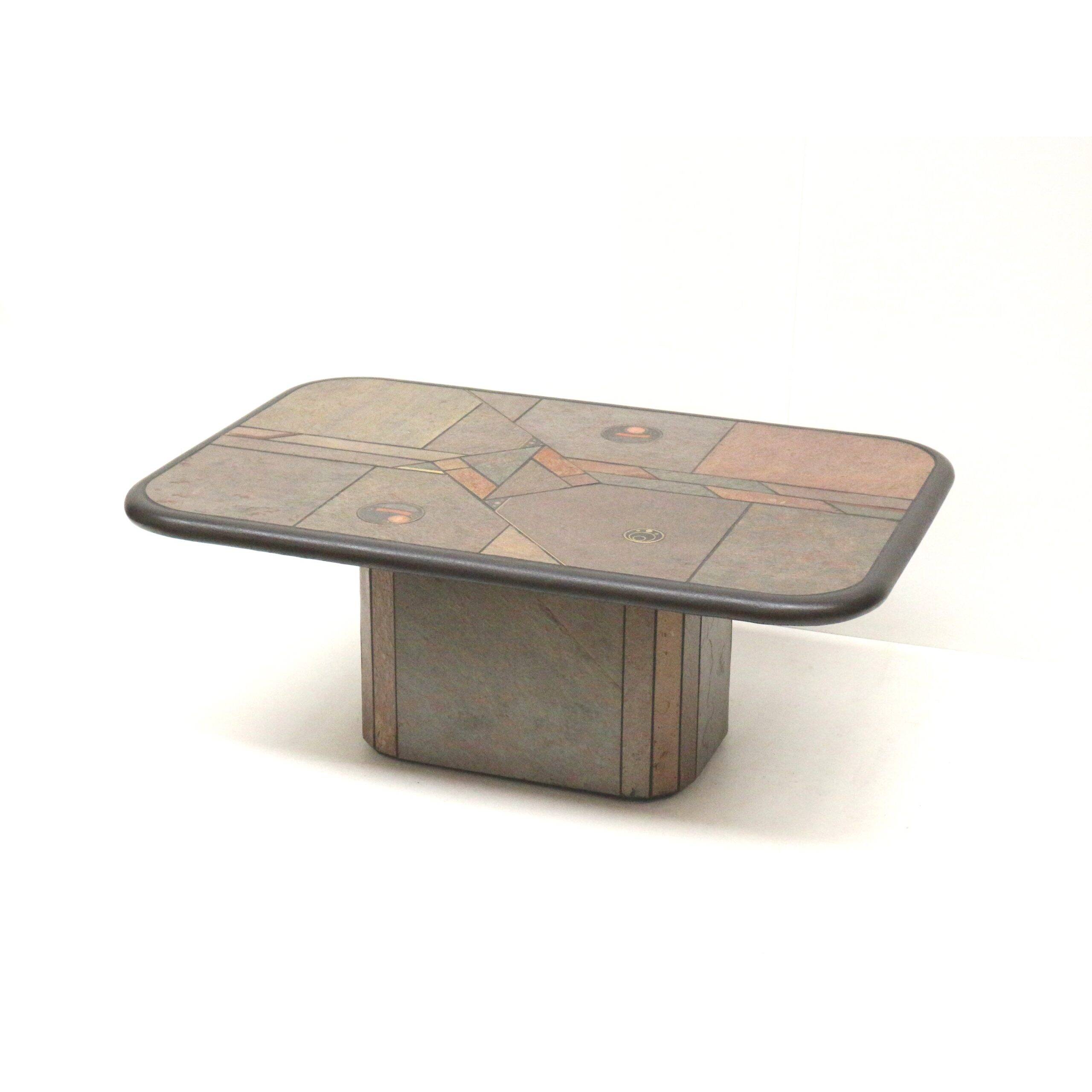 Vintage brutalist coffee table by Fedam from the 1980s