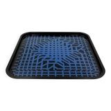 Victor Vasarely, Space age Op art metal tray, Limited edition Metalgraf Ita