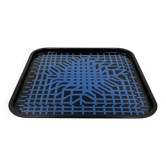 Victor Vasarely, Space age Op art metal tray, Limited edition Metalgraf Ita