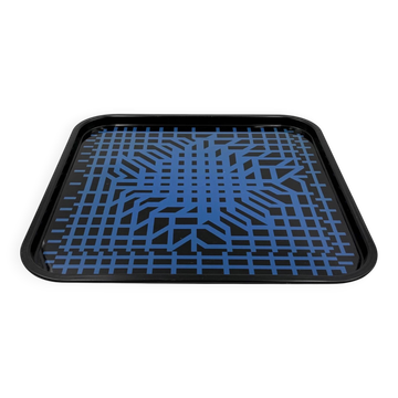 Victor Vasarely, Space age Op art metal tray, Limited edition Metalgraf Ita