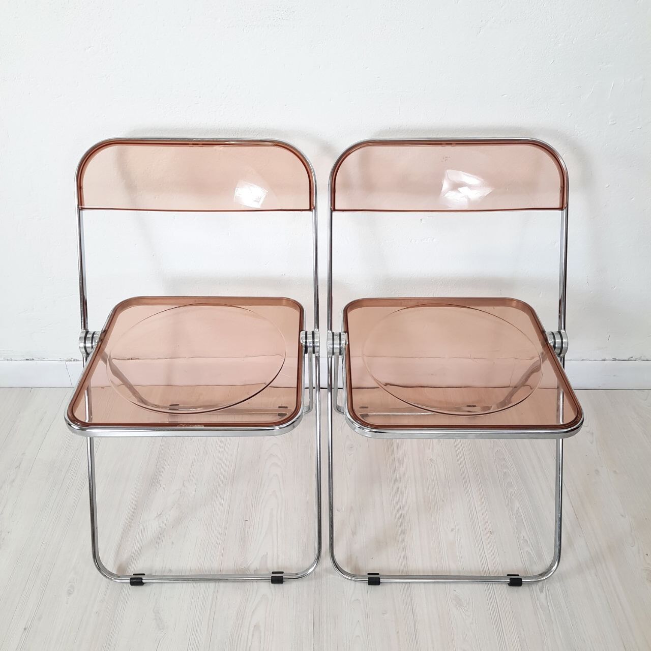 3 Plia chairs, designer Giancarlo Piretti for Anonima Castelli