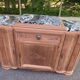 Art Deco sideboard renovated in solid walnut with Saint Laurent marble, 1930.