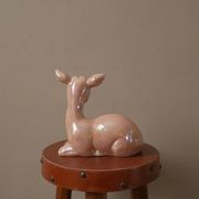 doe ceramic porcelain collection iridescent pink bambi vintage decoration kitsch 50s bohemian child