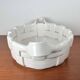 Vintage Italian woven basket in white ceramic
