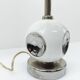 Pied de lampe Space Age en céramique blanche et chrome - 1970