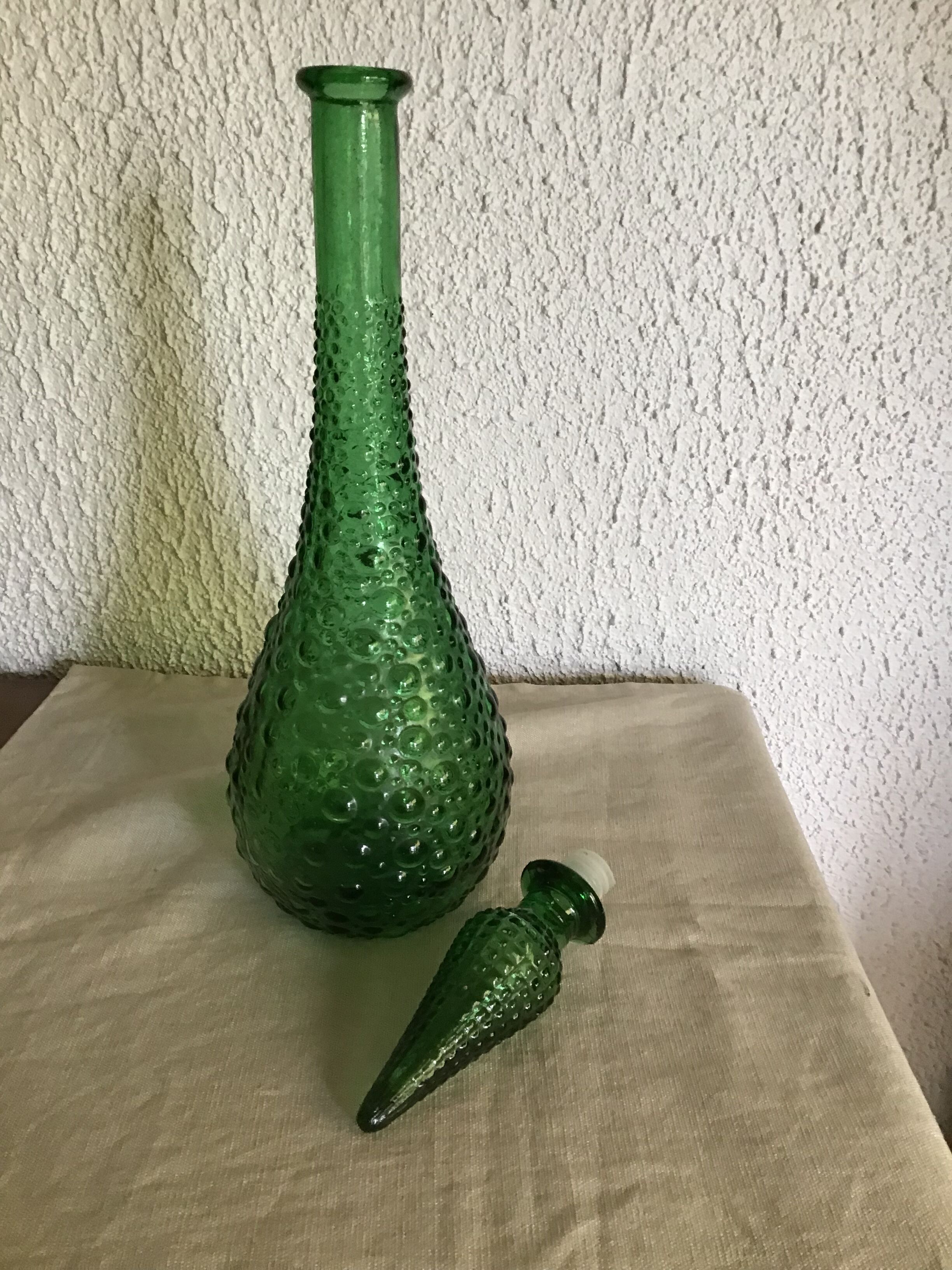 Italian bottle in green glass
