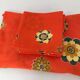 Round tablecloth and 7 towels seventies 70s