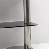 Mid-century Modern Italian Chromed Steel and Smoked Glass Console, 1970s