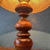 Wooden foot table lamp