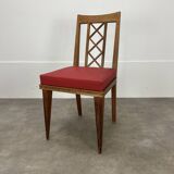 Pair of 1950s wooden cross-braced chairs