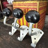 Old vintage black Bakelite ball hooks