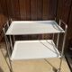 Vintage serving trolley, white folding table, 70s design, vintage.