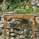 Grande console en bois doré et marbre
