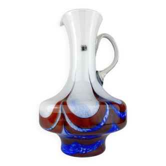 Hand-cut Murano glass pitcher by Carlo Moretti, Italy, 1970s.