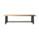 Painted wooden bench, black base, L179 cm