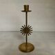 Brass sunburst candle holder