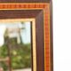 Vintage mirror with wooden frame, painted veneer, imitation marquetry 72x102cm