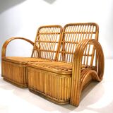 Paul Frankl Design Rattan Two-Seater Sofa, 1940