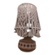 Vintage 70s Jersey Pottery ceramic lamp with macrame shade