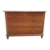 Solid oak and marble chest of drawers