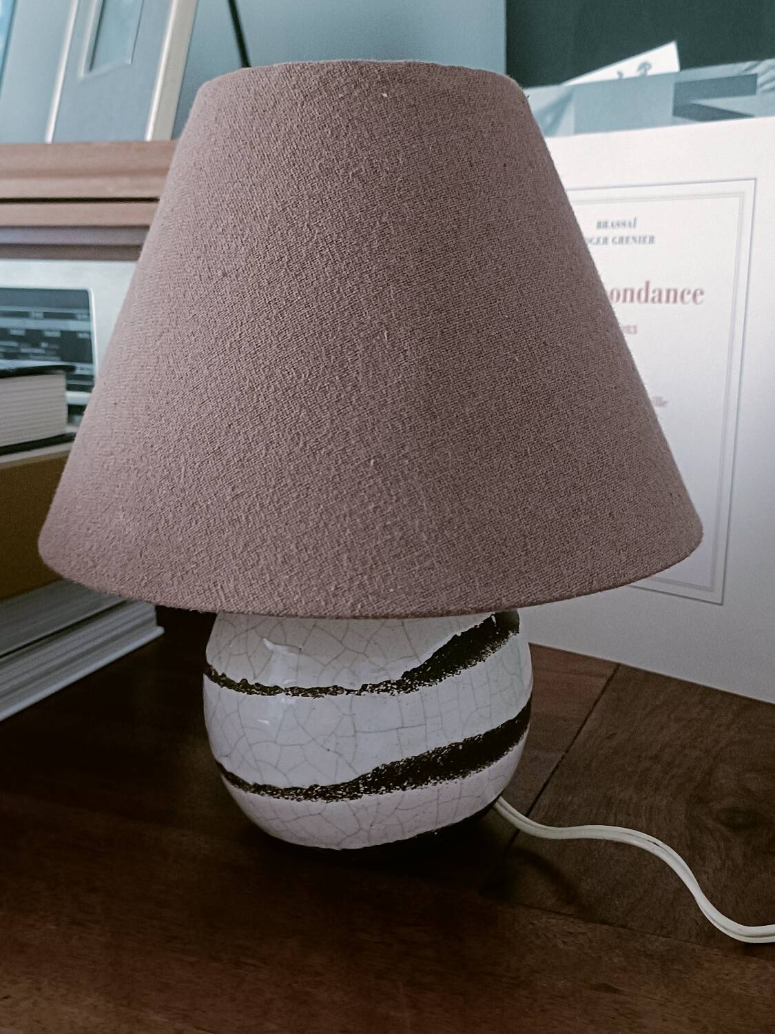 Lampe de chevet 60', grès et céramique