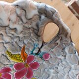 Vintage Vallauris style empty pocket fruit bowl