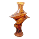 Grand vase en résine ambré vintage