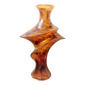 Large vintage amber resin vase