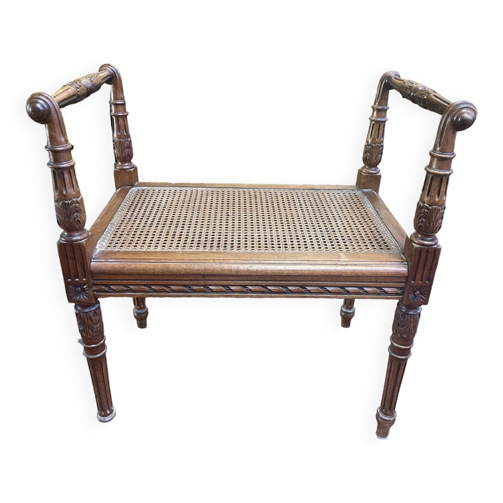 Banc En Bois Avec Feuille Argentée - Style Baroque, Neuf, Pièce Décorative Unique
