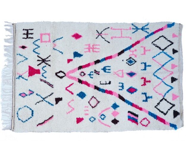 Colorful Berber Carpet 222 X 147cm