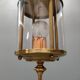 Lustre Lanterne-cage cylindre - Un feu - Années 1950/1960 - France - Laiton, Verre