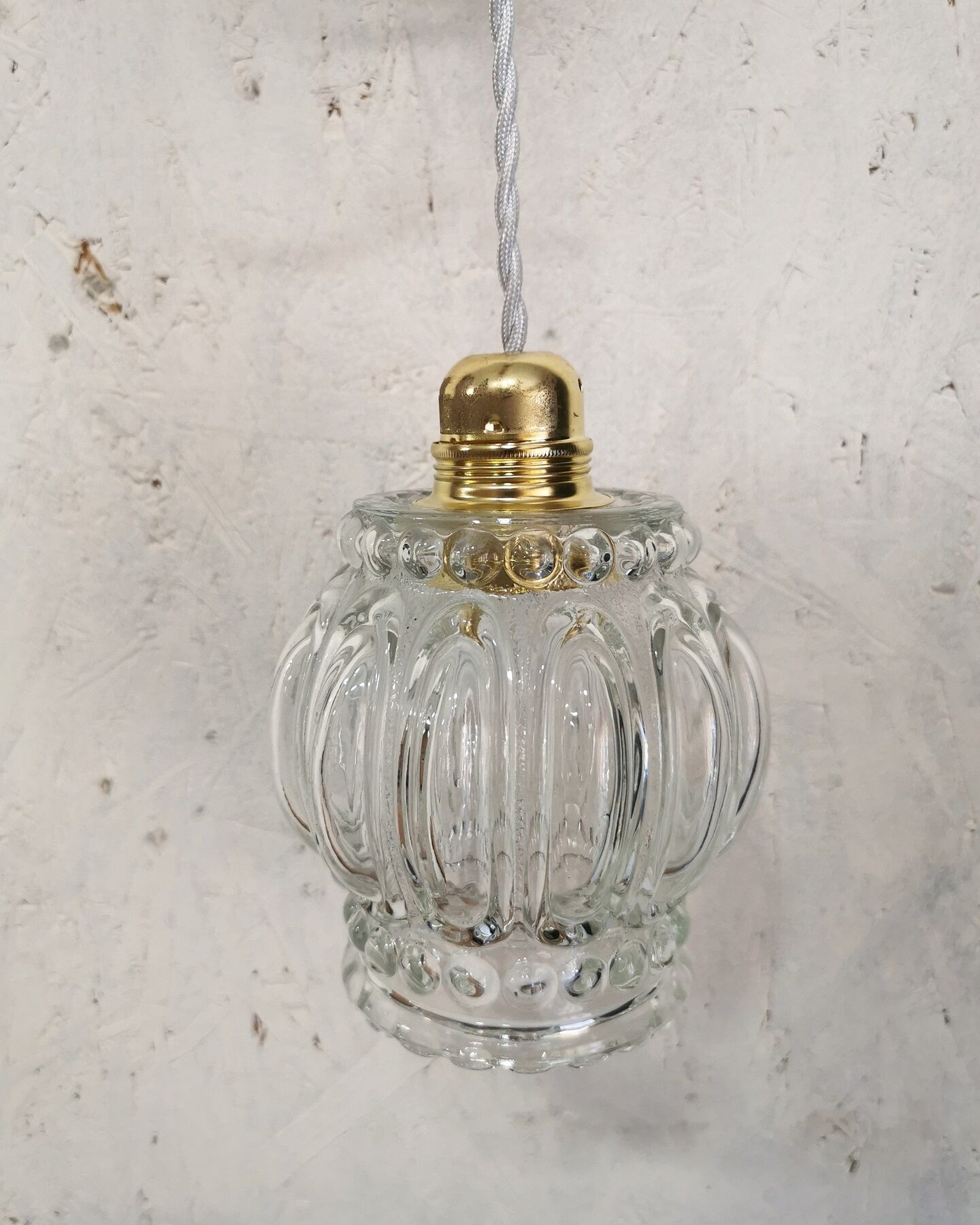 Vintage glass globe suspension walker