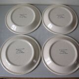 Set of 4 old flat plates with ear of wheat decor Atelier d'Art Lunéville