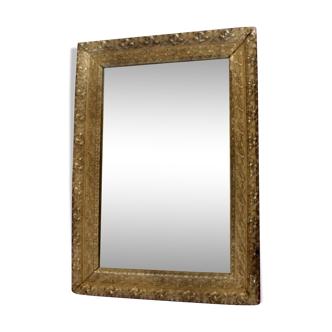 Miroir au mercure ancien et son cadre
