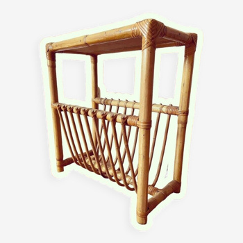 Rattan magazine rack