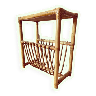 Rattan magazine rack