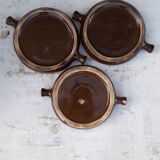 3 snail plates enamelled in La Bourguignonne