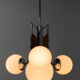Wood and chrome functionalist chandelier, 1940s