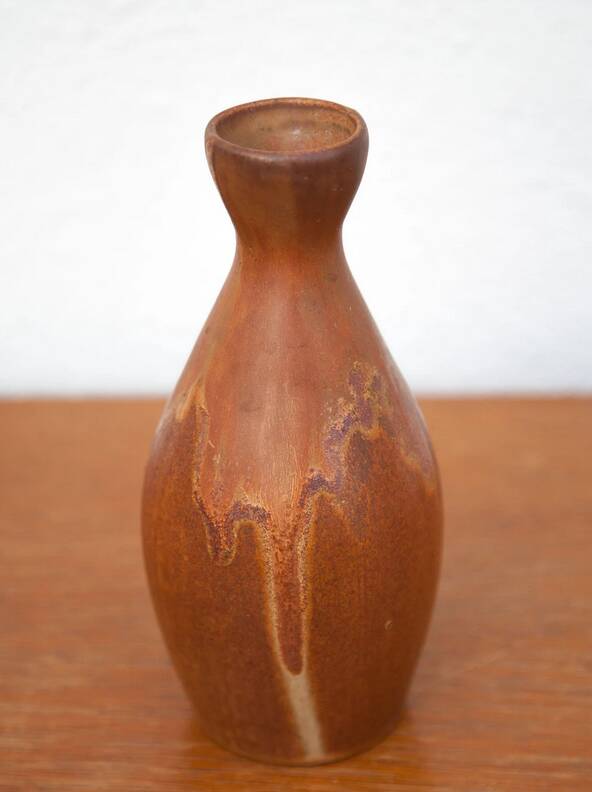 Vintage sandstone vase, flamed ceramic vase, small sandstone vase, collection, decorative vase
