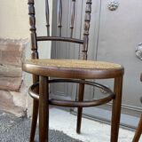 Lot de 4 chaises bistrot café bois courbé dépareillées