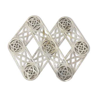 Dessous de plat art nouveau métal argenté, rétractable