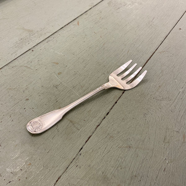 Serving fork, silver metal, Christofle