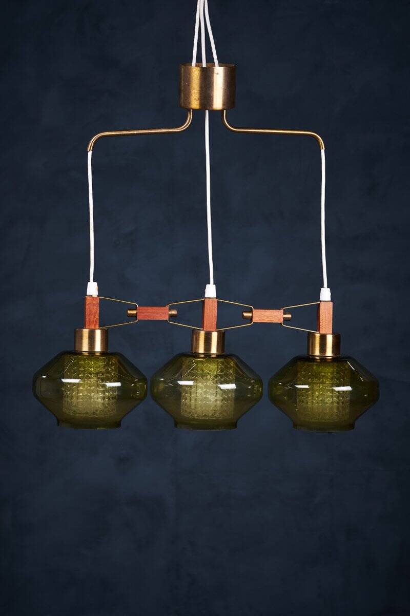 Glass Pendant Lamp by Carl Fagerlund, 1961