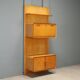 Vintage maple cabinet with drop-down front, Italian design, 1960s.