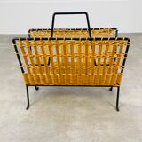 Magazine holder 50s rattan and metal
