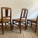 Suite de 6 chaises à corde milieu de siècle 1950