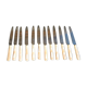 12 Ancient Table Knives Manché Imitation Ivory