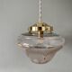 Vintage art deco globe pendant lights in white and gold frosted glass