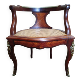 Fauteuil de bureau canné de style Louis XV - Transition