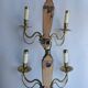 Paire de grandes appliques murales bougeoirs anciennes
